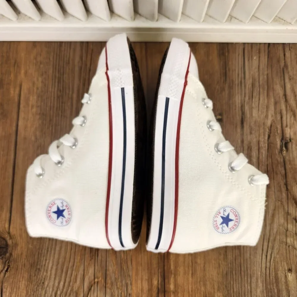 Converse Chuck Taylor All Star Hi Infant Size 9 Optical White Canvas Shoes 7J25